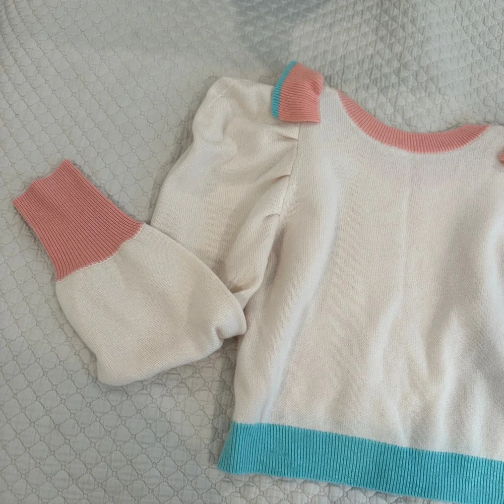 LoveShackFancy Greece Ruffle cashmere-Wool Sweater Medium - Picture 7 of 10